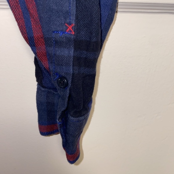 Vans Medium Blue Red Button Up Long Sleeve Casual Outdoors Shirt - Picture 10 of 13